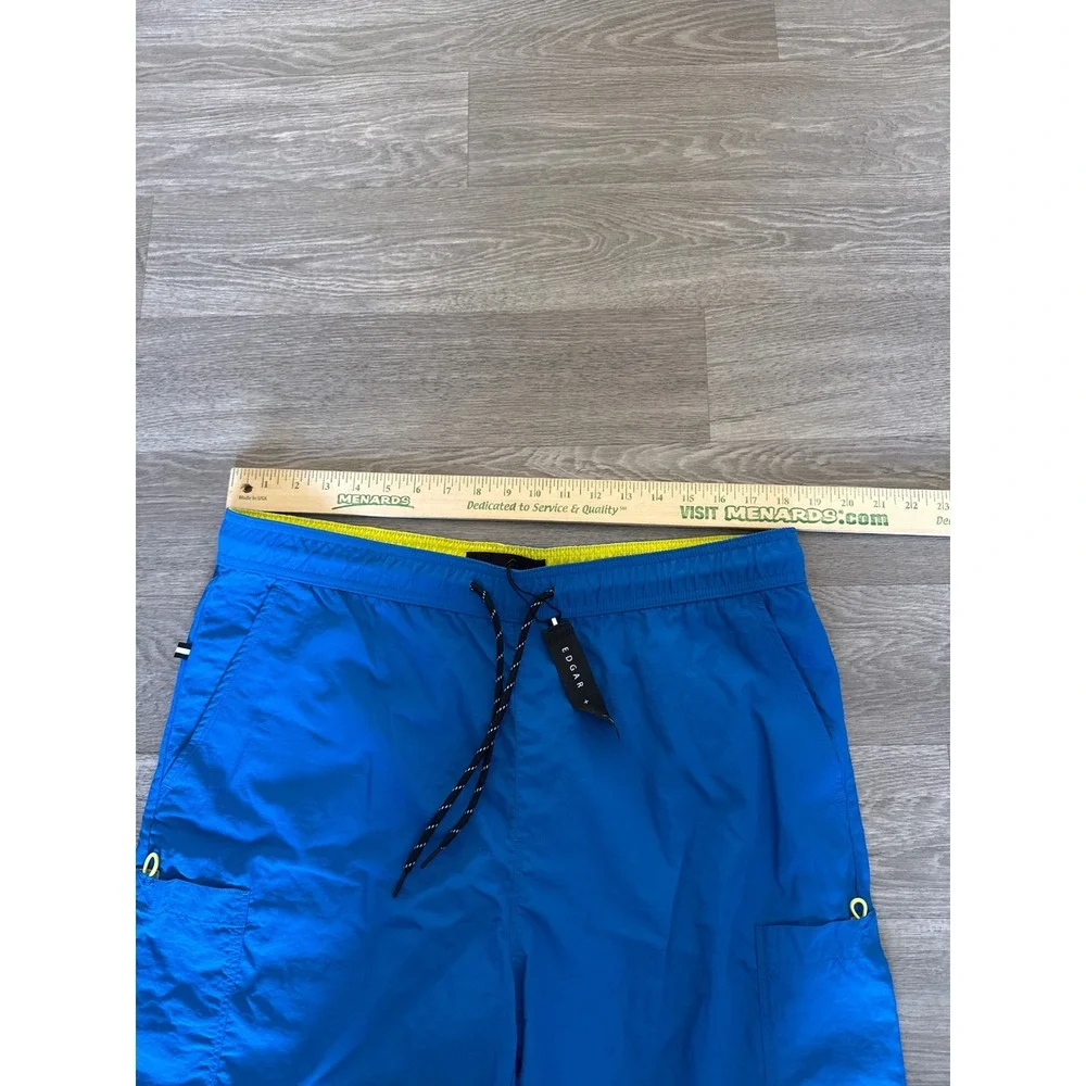 Edgar + Ash Mens Blue Nylon Cargo Swim Trunks Shorts Size Large NWT